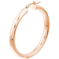 Olas d'Oro - 14K Rose Gold 40mm Polished Hoop Earrings