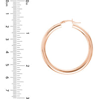 Olas d'Oro - 14K Rose Gold 40mm Polished Hoop Earrings