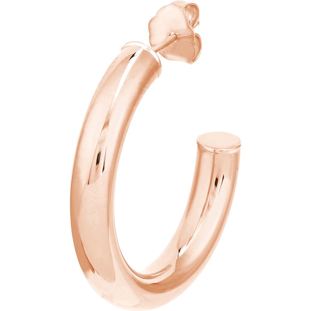 Olas d'Oro - 14K Rose Gold 4mm x 25mm Tube Hoop Earrings