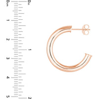 Olas d'Oro - 14K Rose Gold 4mm x 25mm Tube Hoop Earrings