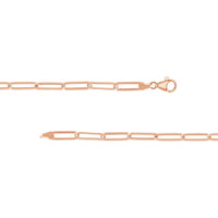 Olas d'Oro - 14K Rose Gold 5.10mm Paper Clip Chain Necklace - 20" Length