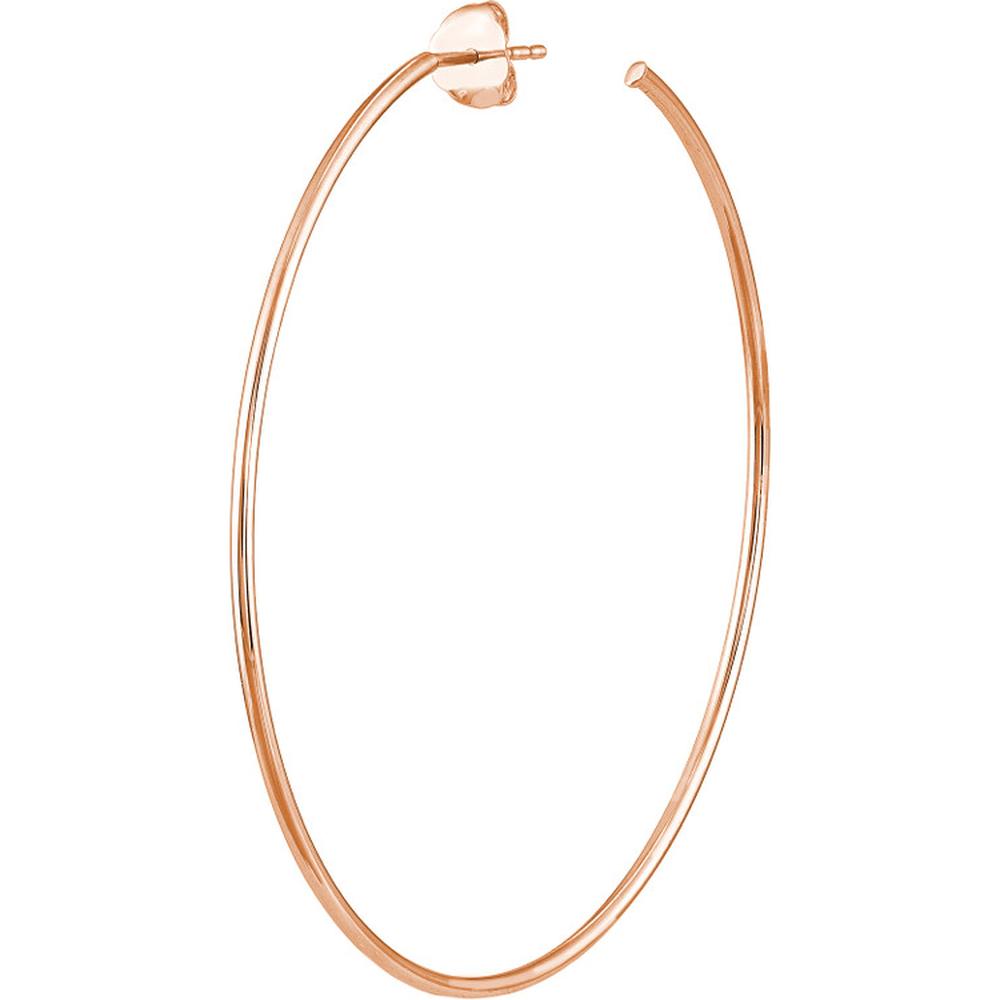 Olas d'Oro - 14K Rose Gold 50mm Large Hoop Post Earrings - 3.09 Grams Total Weight