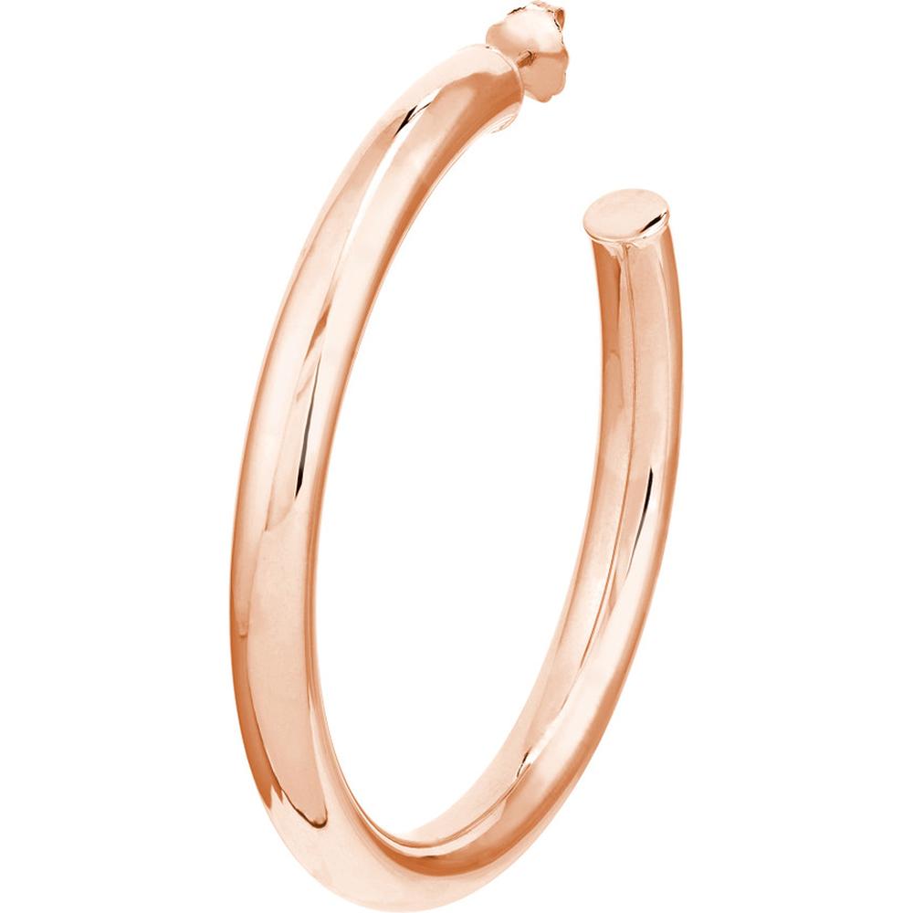 Olas d'Oro - 14K Rose Gold 50mm Tube Hoop Earrings - 7.20 Grams Total Weight
