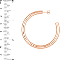Olas d'Oro - 14K Rose Gold 50mm Tube Hoop Earrings - 7.20 Grams Total Weight