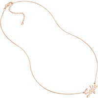 Olas d'Oro - 14K Rose Gold 5mm Brush Font Nameplate Necklace - Adjustable 16 to 18 Inches