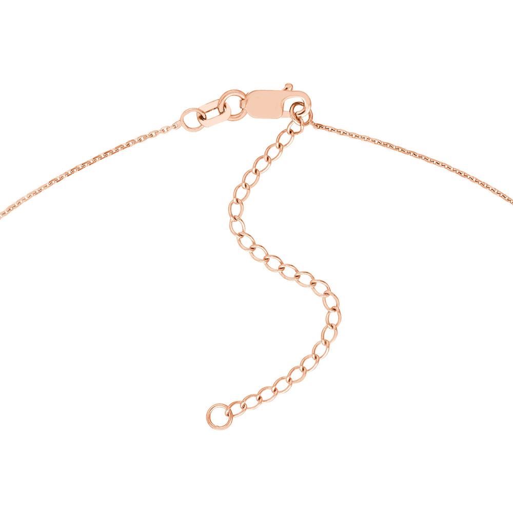 Olas d'Oro - 14K Rose Gold 5mm Brush Font Nameplate Necklace - Adjustable 16 to 18 Inches