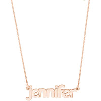 Olas d'Oro - 14K Rose Gold 5mm Bubble Font Nameplate Necklace - Personalized Custom Jewelry for Women