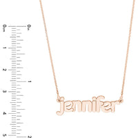 Olas d'Oro - 14K Rose Gold 5mm Bubble Font Nameplate Necklace - Personalized Custom Jewelry for Women
