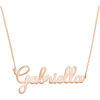 Olas d'Oro - 14K Rose Gold 5mm Cursive Nameplate Necklace