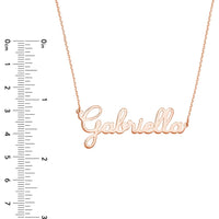 Olas d'Oro - 14K Rose Gold 5mm Cursive Nameplate Necklace