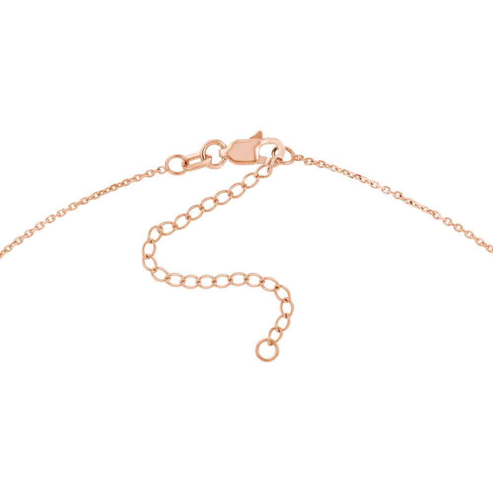 Olas d'Oro - 14K Rose Gold 5mm Gothic Nameplate Necklace - Adjustable 16-18 Inches