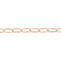 Olas d'Oro - 14K Rose Gold 5mm Paper Clip Chain Necklace with Lobster Lock - 20" Length