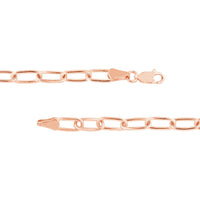Olas d'Oro - 14K Rose Gold 5mm Paperclip Chain Bracelet with Lobster Lock 7.50" Length