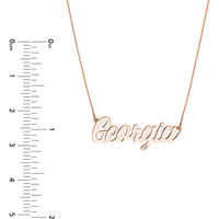 Olas d'Oro - 14K Rose Gold 5mm Script Font Nameplate Necklace - Personalized Custom Jewelry
