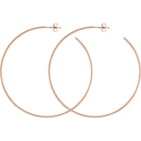 Olas d'Oro - 14K Rose Gold 60mm Hoop Earrings with Post & Nut Closure - 3.52 Grams Total Weight