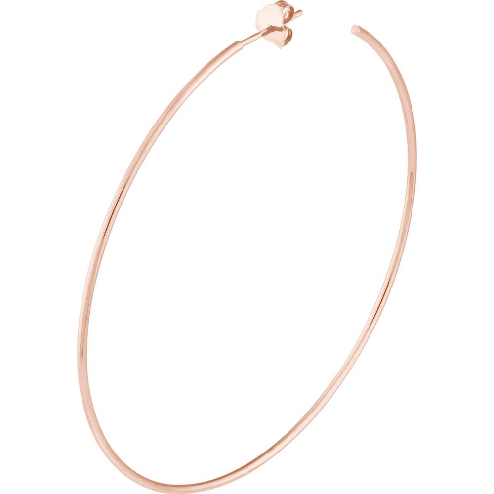 Olas d'Oro - 14K Rose Gold 60mm Hoop Earrings with Post & Nut Closure - 3.52 Grams Total Weight