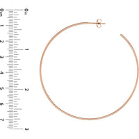 Olas d'Oro - 14K Rose Gold 60mm Hoop Earrings with Post & Nut Closure - 3.52 Grams Total Weight