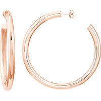 Olas d'Oro - 14K Rose Gold 60mm Tube Hoop Earrings 8.80 Grams Total Weight
