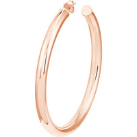 Olas d'Oro - 14K Rose Gold 60mm Tube Hoop Earrings 8.80 Grams Total Weight
