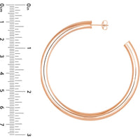 Olas d'Oro - 14K Rose Gold 60mm Tube Hoop Earrings 8.80 Grams Total Weight