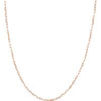 Olas d'Oro - 14K Rose Gold 7.25" Diamond-Cut Paper Clip Chain Bracelet - 1.47 Grams Average Weight
