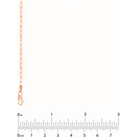 Olas d'Oro - 14K Rose Gold 7.25" Diamond-Cut Paper Clip Chain Bracelet - 1.47 Grams Average Weight