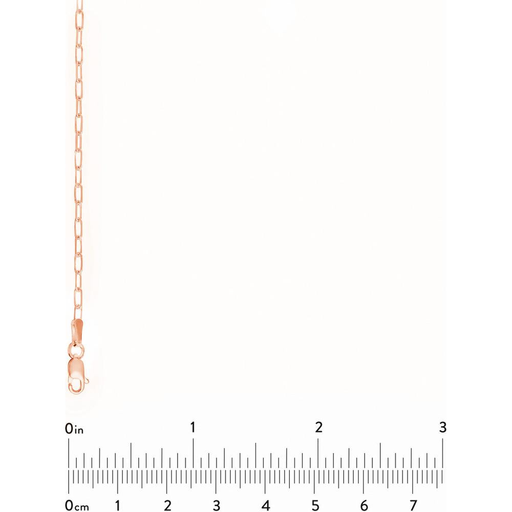 Olas d'Oro - 14K Rose Gold 7.25" Diamond-Cut Paper Clip Chain Bracelet - 1.47 Grams Average Weight