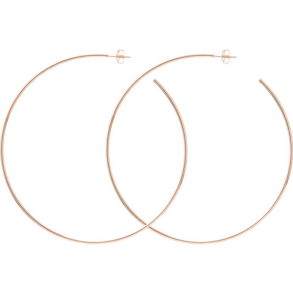 Olas d'Oro - 14K Rose Gold 75mm Large Hoop Post Earrings