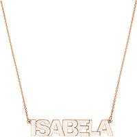 Olas d'Oro - 14K Rose Gold 7mm Block Font Custom Nameplate Necklace