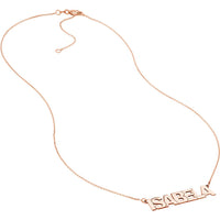 Olas d'Oro - 14K Rose Gold 7mm Block Font Custom Nameplate Necklace