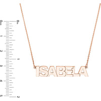 Olas d'Oro - 14K Rose Gold 7mm Block Font Custom Nameplate Necklace