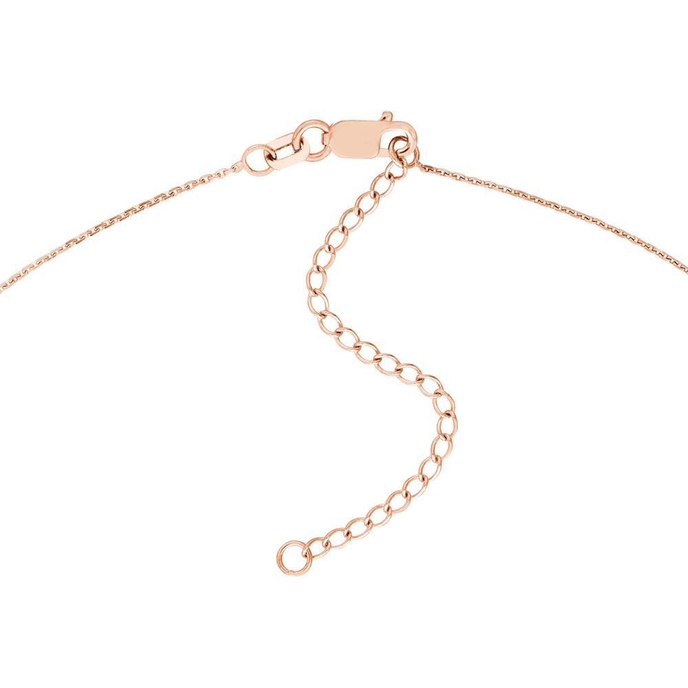 Olas d'Oro - 14K Rose Gold 7mm Brush Font Custom Nameplate Necklace - Adjustable 16-18 inches