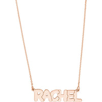Olas d'Oro - 14K Rose Gold 7mm Bubble Font Nameplate Necklace - 2.30 Grams Weight