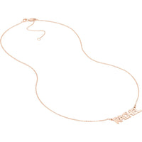Olas d'Oro - 14K Rose Gold 7mm Bubble Font Nameplate Necklace - 2.30 Grams Weight