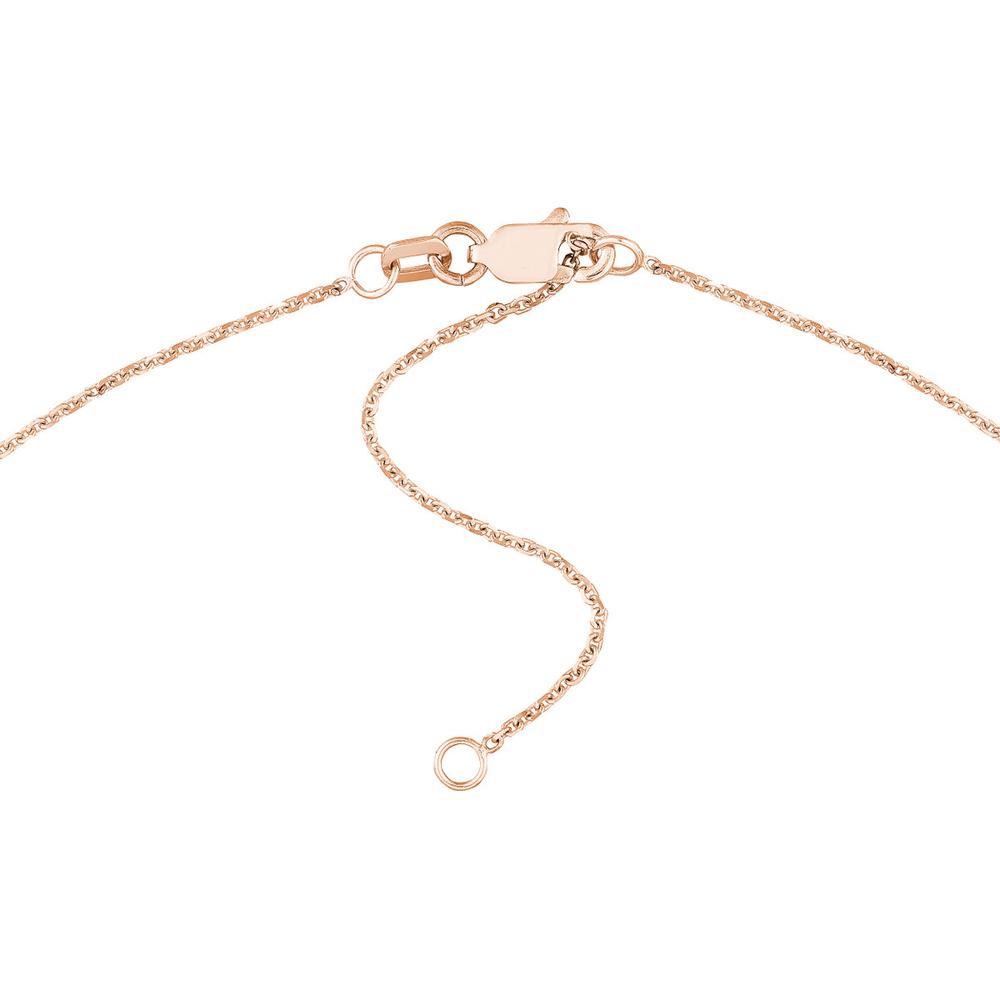 Olas d'Oro - 14K Rose Gold 7mm Bubble Font Nameplate Necklace - 2.30 Grams Weight