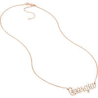 Olas d'Oro - 14K Rose Gold 7mm Script Font Nameplate Necklace