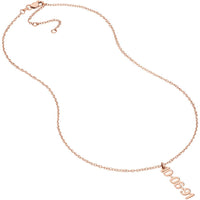 Olas d'Oro - 14K Rose Gold 7mm Vertical Block Numeral Pendant Necklace