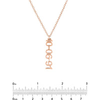 Olas d'Oro - 14K Rose Gold 7mm Vertical Block Numeral Pendant Necklace