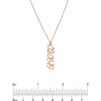 Olas d'Oro - 14K Rose Gold 7mm Vertical Script Numeral Pendant Necklace
