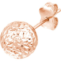 Olas d'Oro - 14K Rose Gold 8mm Textured Ball Stud Earrings