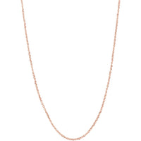 Olas d'Oro - 14K Rose Gold Adjustable 22" Diamond-Cut Cable Chain Necklace with Slider Bead