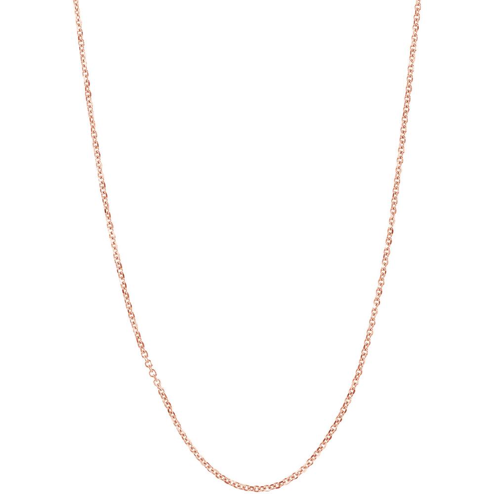 Olas d'Oro - 14K Rose Gold Adjustable 22" Diamond-Cut Cable Chain Necklace with Slider Bead