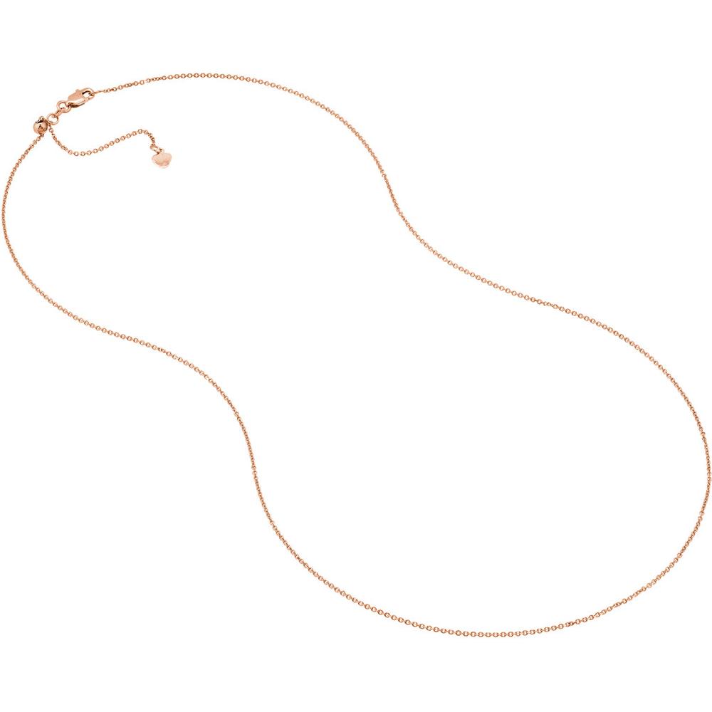 Olas d'Oro - 14K Rose Gold Adjustable 22" Diamond-Cut Cable Chain Necklace with Slider Bead
