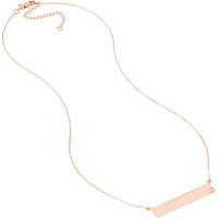 Olas d'Oro - 14K Rose Gold Adjustable Bar Necklace with 2pt Diamond Accent
