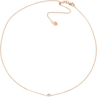 Olas d'Oro - 14K Rose Gold Adjustable Bezel Set Diamond Choker - 0.03 Carat Total Diamond Weight