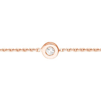 Olas d'Oro - 14K Rose Gold Adjustable Bezel Set Diamond Choker - 0.03 Carat Total Diamond Weight