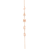 Olas d'Oro - 14K Rose Gold Adjustable Block Initials Bracelet - Personalized Custom Jewelry Piece