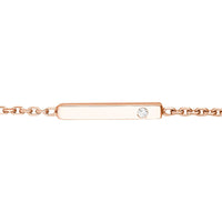 Olas d'Oro - 14K Rose Gold Adjustable Diamond Choker with Staple Bar - 0.01 Carat Total Diamond Weight