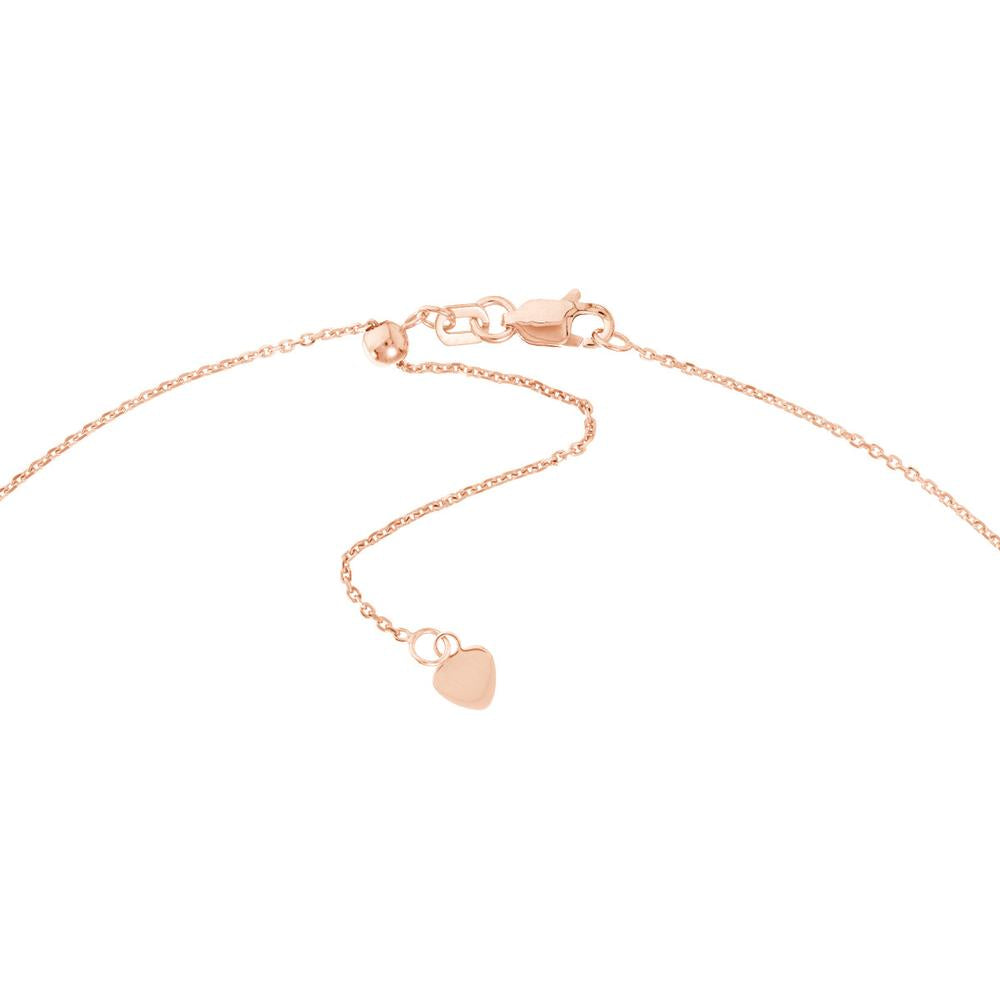 Olas d'Oro - 14K Rose Gold Adjustable Diamond Choker with Staple Bar - 0.01 Carat Total Diamond Weight