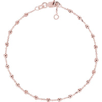 Olas d'Oro - 14K Rose Gold Adjustable Diamond Cut Beaded Bracelet